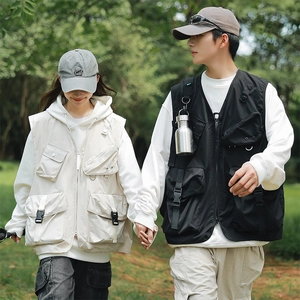 Gilet Utilitaire Tactique Multi-poches Hommes Femmes Été Mince Techwear Gorpcore Gilet Fonctionnel de Pêche en Plein Air