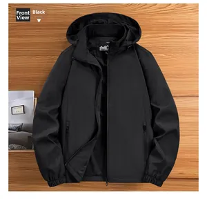 Detail of black outdoor jacket featuring breathable mesh lining and windproof fabric texture