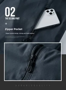 Detail of a deep zip pocket on a functional jacket showing storage for a smartphone