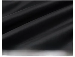Close-up of high-density black fabric showing soft luster and skin-friendly texture