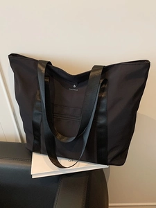 Sac Cabas Femme en Tissu Oxford Grande Capacité Décontracté Couleur Unie Sac à Épaule Mode Voyage Travail