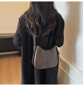 Détails du sac à bandoulière vintage marron foncé avec gaufrage Fashion Trend