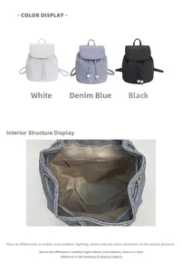 Detail showing the internal zipper pocket and spacious lining of this flap backpack