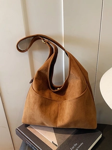 Borsa a Spalla in Camoscio da Donna a Grande Capacità Borsa Tote in Pelle PU Opaca Minimalista Vintage Hobo Bag Con Tracolla Regolabile Borsa Pendolare