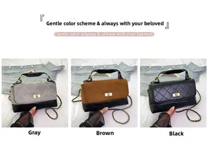 Detailed comparison of quilted crossbody bags in grey brown and black matte leather