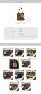 Detailed size specifications and color options for the vintage textured backpack
