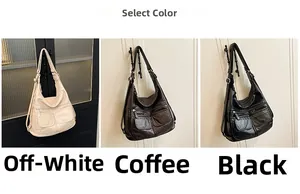 Detailed close-up showing color options of large capacity soft leather multiway bags
