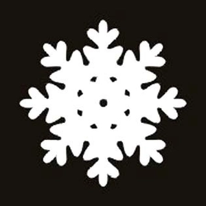Detail of laser-cut white snowflake decorative card with symmetrical winter patterns