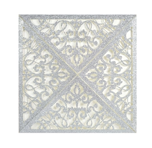 European Laser Cut Hollow Wedding Invitation Cards Square Glitter Cardstock Invitations For Wedding Party Celebration