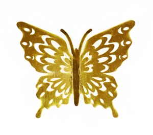 3D hollow out golden paper butterfly wall stickers for wedding party venue decorations