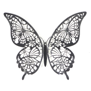 3D hollow butterfly wall sticker with intricate floral patterns for party decoration