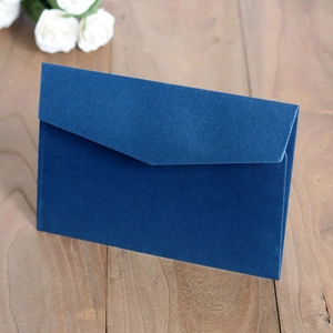 Premium dark blue pearlescent paper envelope with elegant V-flap for luxury gift cards