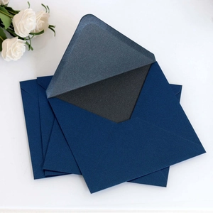 European Style Thickened Artificial Pearl Paper Envelope For Wedding Festival Greeting Cards Dark Blue Luxury Gift Mailing Packaging Envelope