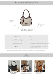 Tableau des tailles et options de couleurs pour le sac seau en toile de 23x18x9cm