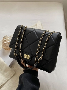 Quilted Rhombic Chain Crossbody Bag For Women Luxury PU Leather Small Square Bag Shoulder Handbag Urban Commuting Fashion