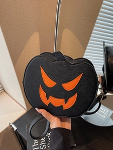 Halloween Pumpkin Shape PU Leather Crossbody Bag For Women Cute Jack-O-Lantern Shoulder Purse For Festive Party And Holiday Event