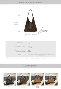 Tableau des tailles détaillé et comparatif de couleurs du grand sac cabas en similicuir