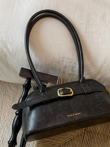 Vintage PU Leren Schoudertas Grote Capaciteit Effen Kleur Okseltas Mode Casual Baguette Tas Voor Dames Werk Woon-werkverkeer