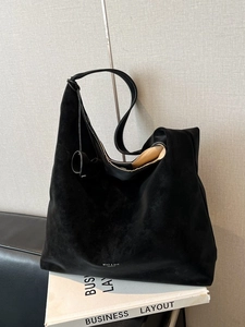 Large black minimalist hobo tote bag by MIAO & SHE for casual daily wear