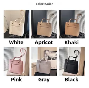 Selection of large tote bags in six colors including white, khaki, and black finishes