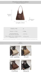 Dimensions détaillées et spécifications du grand sac cabas en daim mat pour femmes