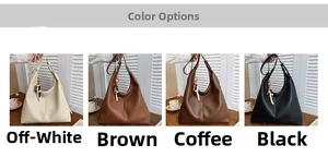 Detailed four-color grid showing large tote bags with chic wooden bead bag charms