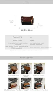 Spécifications de taille pour sac seau matelassé avec dimensions et options de port