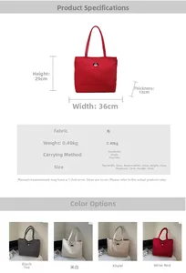 Size chart showing canvas tote dimensions with 36cm width and cat embroidery details