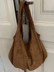 Large Capacity Suede Tote Bag Retro Minimalist Suede Shoulder Bag Hobo Bag For Women Casual Commuter Solid Color Bag