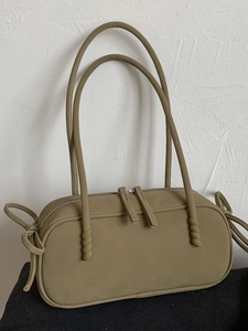 Borsa a Tracolla Vintage da Donna in Pelle PU Opaca Grande Capacità Borsa Sottobraccio con Fiocco Borsa a Cuscino Minimalista
