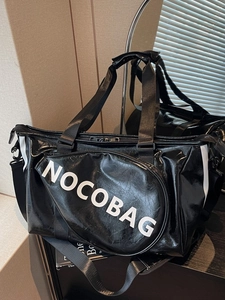 Große Kapazität PU Leder Reisetasche Mode Metallischer Glanz Sport Gym Duffel Bag Mit Buchstabendruck Für Damen Herren Wochenende Handtasche