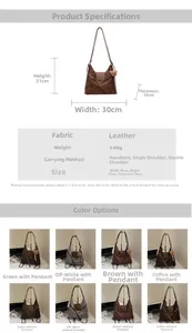 Detailed size chart for large leopard print shoulder bag with adjustable straps and charm