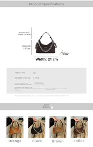 Spécifications de taille et comparaison des quatre couleurs du sac à main vintage à chaîne