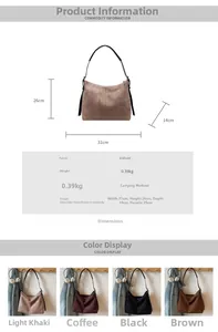 Tableau des tailles pour grand sac cabas en suédine avec dimensions 31x26x14cm et couleurs