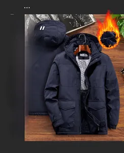 Close-up of the graphene lining and detachable hood on this warm winter cotton coat