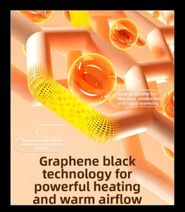 Macro rendering of dual graphene heating fiber structure for winter men's padded jacket