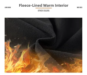 Close-up of thick fleece lining on waterproof softshell vest for thermal insulation