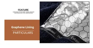 Detail of men's coat featuring silver hexagonal graphene lining for thermal insulation