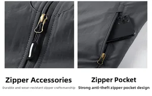 Detail of durable metal zipper and side pocket showing smartphone storage capacity