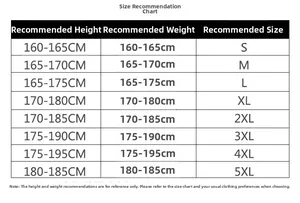 Guide des tailles montrant les recommandations de S à 5XL pour le gilet en maille