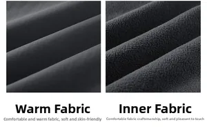 Detail view of double-sided fabric showing windproof outer layer and fleece lining