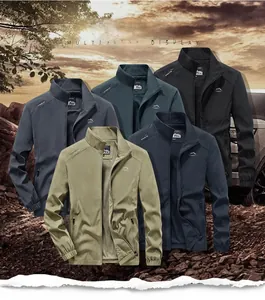 Outdoor stand-up collar camping jackets for men in five versatile colors