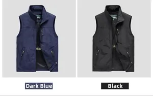 Détail du gilet d'extérieur multi-poches avec doublure en mesh et col montant