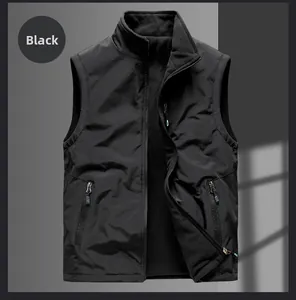 Vue détaillée du gilet thermique homme avec tissu coupe-vent, doublure polaire et zips