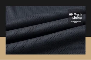 Detail of dark gray inner mesh fabric for soft and breathable jacket lining