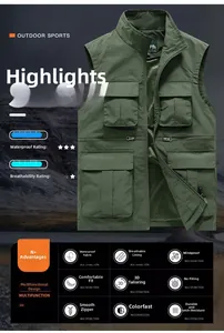 Vue détaillée de la veste d'extérieur verte imperméable avec poches et fermeture éclair