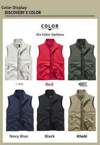 Vue multicolore de gilets extérieurs avec cols montants et poches zippées pratiques