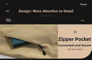 Detail of multi-pocket fishing vest showing deep zipper pocket with a power bank inside