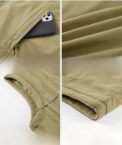 Detail of reversible winter vest with windproof fabric and warm fleece lining texture