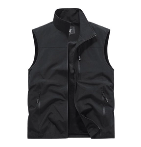 Detail view of the breathable mesh lining and windproof zipper on this outdoor vest